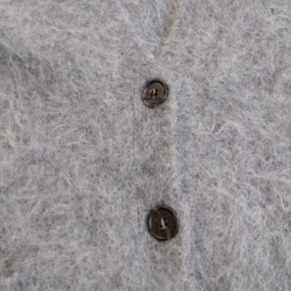 J. Crew Alpaca Blend Cardigan Gray Oversized Preppy Cabincore Women's Size L - Picture 7 of 16